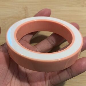 Vintage Peach and White Bangle Bracelet